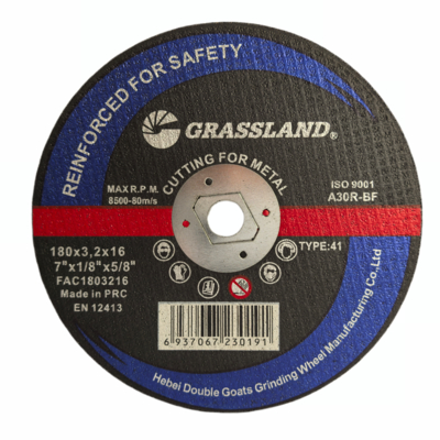 Tarcze szlifierskie GRASSLAND 7 cali Inox z elektrokorundem monokrystalicznym 180mm X 3,2mm X 16mm
