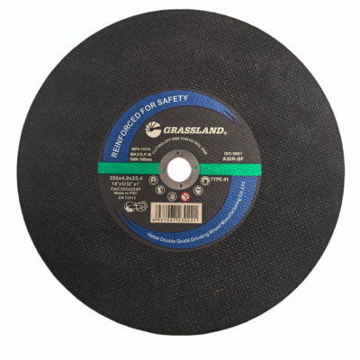 Płaszczyzna 14" Płyty do cięcia ze stali nierdzewnej Monokrystaliczna Alumina stopiona Abrasowa Stopień twardości R 355x4.0x25.4mm średnica